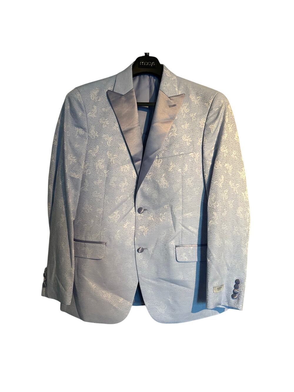 NWT Alfani Slim Fit Sport Coat Blazer Light Blue Jacquard, Men's 36R